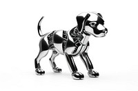 Dog robot Chrome material figurine mammal animal.