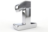 Number 1 Chrome material white background letterbox mailbox.