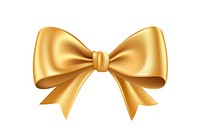 Golden ribbon bow white background celebration accessories.