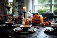 Halloween furniture candle table.