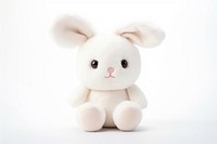 White bunny plush toy white background representation.
