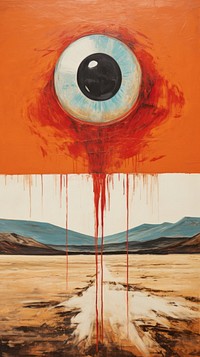 Eye in desert painting art creativity. AI generated Image by rawpixel.