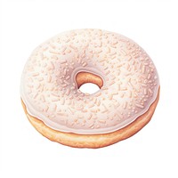 Frosted donut food white background confectionery. 