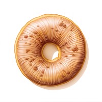 Mocha glazed donut bagel food white background. AI generated Image by rawpixel.