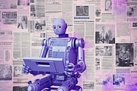 Newspaper robot technology representation.