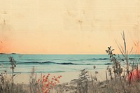 Sunset beach border landscape outdoors painting.
