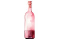 Bottle of wine glass drink white background.