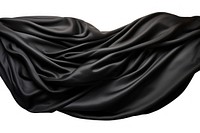 Black silk fabric textile white background crumpled.
