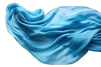 Blue silk fabric textile white background turquoise.