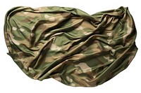 Camouflage pattern on fabric military textile white background.