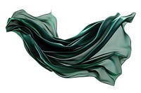 Dark green textile silk white background.