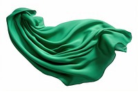 Green Wool fabric textile silk white background.