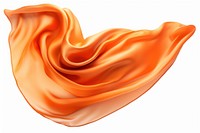 Orange silk fabric textile white background abstract.