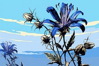  Blue flower outdoors blossom nature. AI generated Image by rawpixel.
