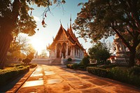 Thai temple spirituality architecture tranquility. AI generated Image by rawpixel.
