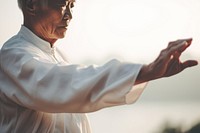 Chinese grandfather adult spirituality standing. AI generated Image by rawpixel.