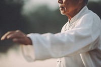 Chinese grandfather sports adult standing. AI generated Image by rawpixel.