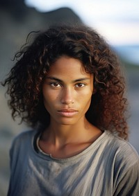 A Tonga woman with original hair style portrait adult photo.