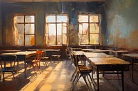  School painting architecture furniture. AI generated Image by rawpixel.