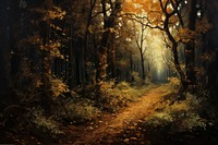  Rich forest landscape sunlight woodland. AI generated Image by rawpixel.