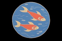Pisces zodiac logo fish goldfish.