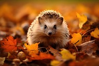 Hedgehog autumn animal mammal.