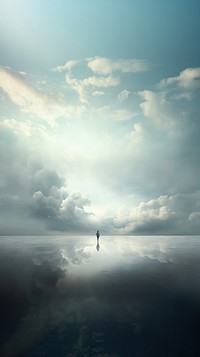 Pale sky in cloudy day outdoors horizon nature. AI generated Image by rawpixel.