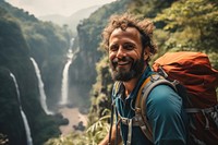 Brazilian waterfall backpack outdoors.