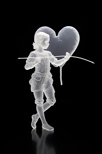 Cupid frosted ice black background figurine darkness.