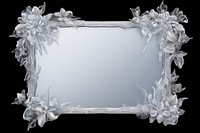 Flower frame frosted ice black background jewelry wedding.