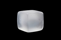 Frosted ice dice crystal frozen black background.