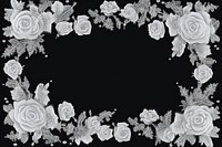 Frosted ice roses frame backgrounds pattern flower.