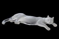 Sleeping cat frosted ice figurine animal mammal.