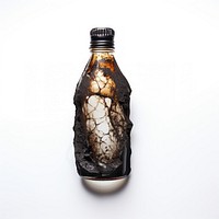 Plastic bottle with brunt drink white background refreshment.