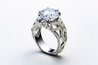 Diamond ring silver platinum gemstone.