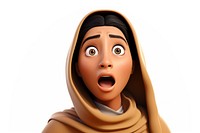 PNG South asian woman surprised cartoon face. AI generated Image by rawpixel.