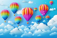 Rainbow balloon backgrounds aircraft.