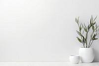  White enamel background plant vase wall. AI generated Image by rawpixel.