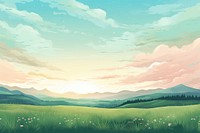  Grassland with sunset landscape backgrounds outdoors. AI generated Image by rawpixel.