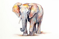  Elephant wildlife drawing animal. AI generated Image by rawpixel.