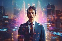  Business man Korea city architecture photography. AI generated Image by rawpixel.
