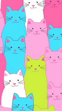  Cute cat wallpaper cartoon mammal animal. AI generated Image by rawpixel.