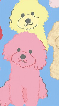 Cute dog wallpaper poodle animal mammal. AI generated Image by rawpixel.