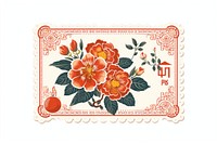 Lunar new year postage stamp pattern flower plant.