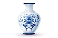 Porcelain vase pottery white background decoration.