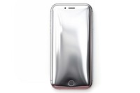 Smartphone metal white background portability.
