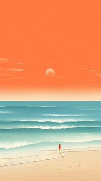  Summer beach outdoors horizon. AI generated Image by rawpixel.