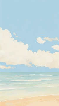  Beautiful beach wallpaper outdoors painting horizon. AI generated Image by rawpixel.