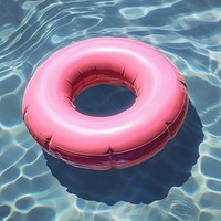 Floating inflatable lifebuoy outdoors.