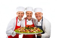 Chefs adult food white background.